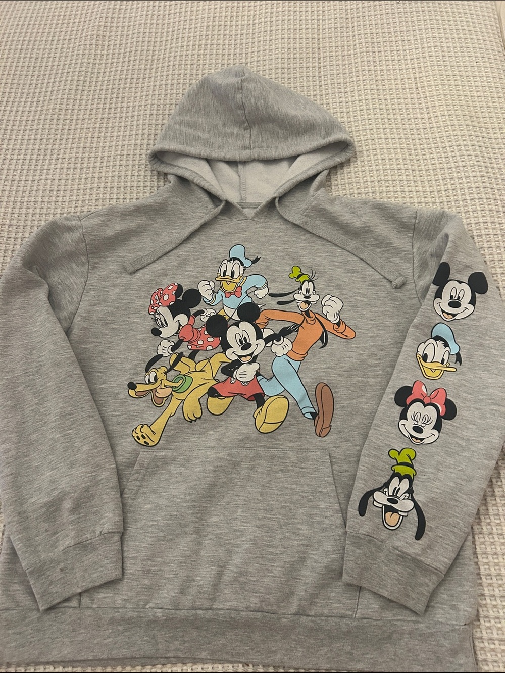 Disney Gray Hoodie with Colorful Mickey & Friends Graphic Kids/Teens Size!